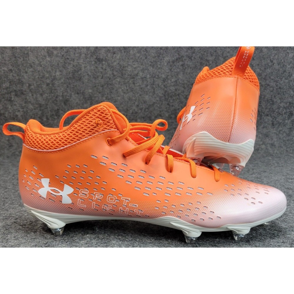 Under Armour Football Cleats Mens 15 Orange NFL Training Spotlight Lux MC 2.0